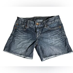 EXPRESS Women’s Frayed Medium Wash Denim Mini Shorts Size 00